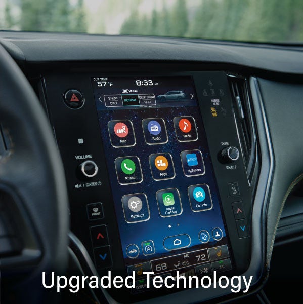 An 8-inch available touchscreen with the words &ldquo;Ugraded Technology&ldquo;. | DELLA Subaru of Plattsburgh in Plattsburgh NY