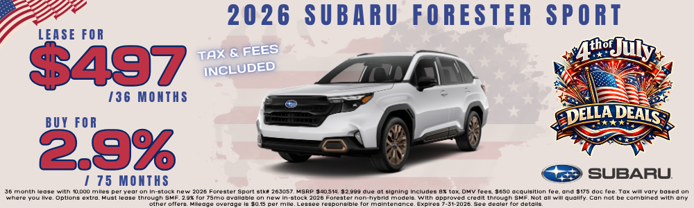 New Subaru Forester sale at DELLA Subaru near Burlington, VT