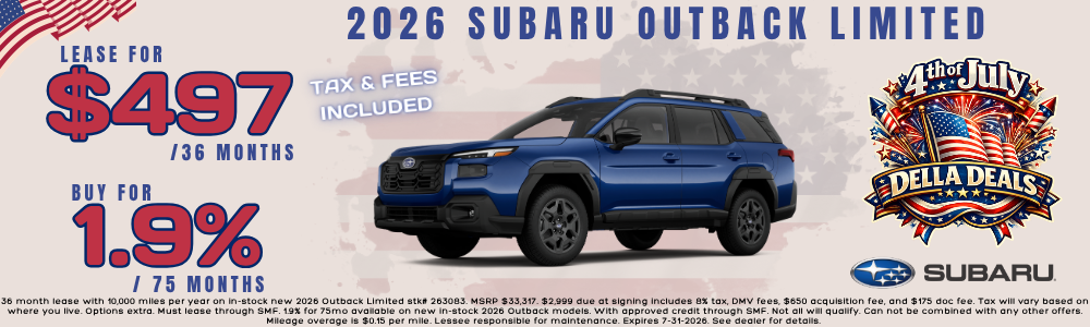New Subaru Outback sale at DELLA Subaru near Plattsburgh, NY