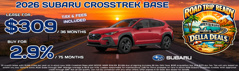 New Subaru Crosstrek sale at DELLA Subaru near Plattsburgh, NY