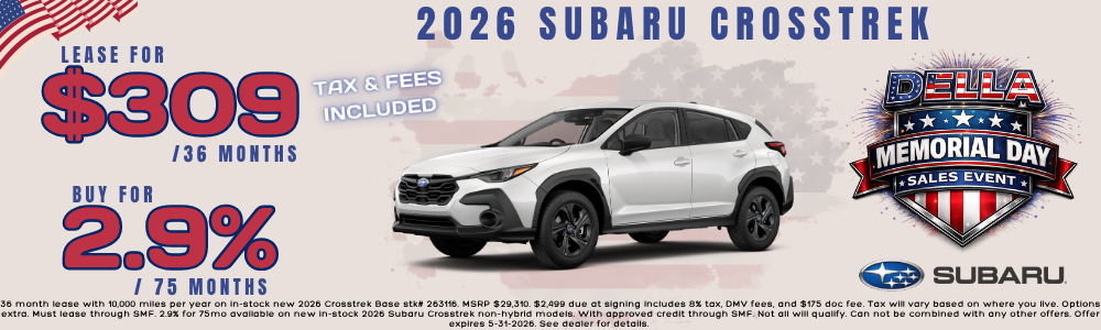 New Subaru Crosstrek sale at DELLA Subaru near Burlington, VT