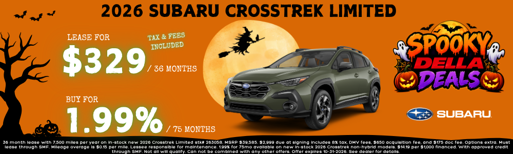 New Subaru Crosstrek sale at DELLA Subaru near Plattsburgh, NY