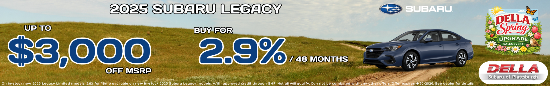 2025 Subaru Legacy Sale Near Burlington, VT and Plattsburgh, NY