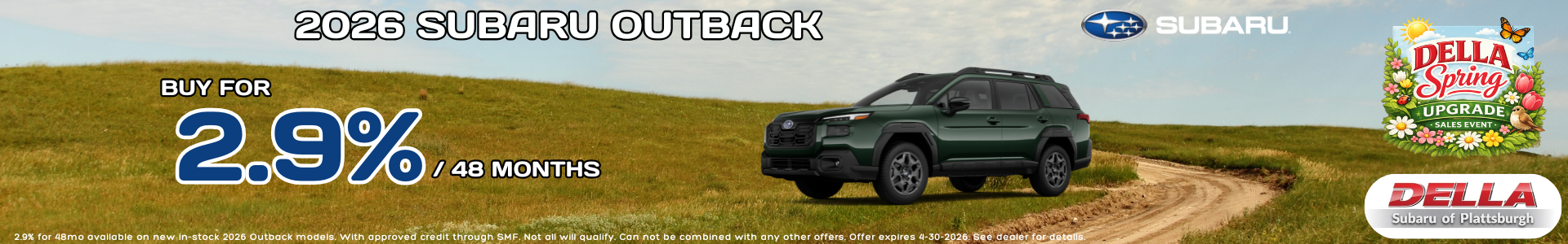 New Subaru Outback sale at DELLA Subaru near Burlington, VT