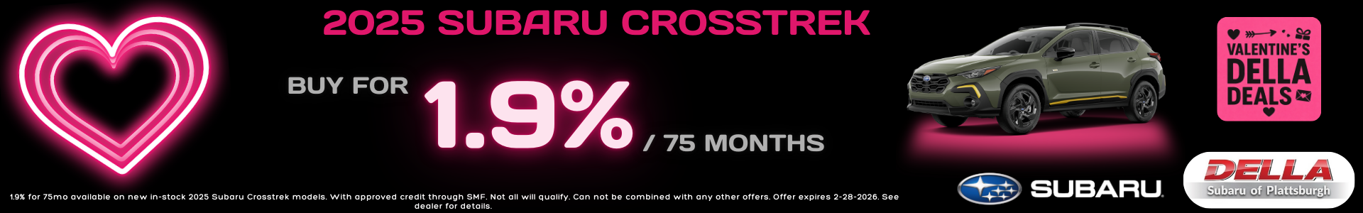 New Subaru Crosstrek sale at DELLA Subaru near Burlington, VT