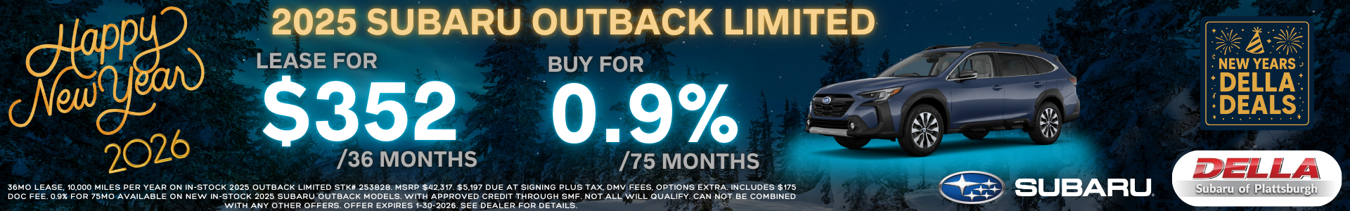 New Subaru Outback sale at DELLA Subaru near Burlington, VT