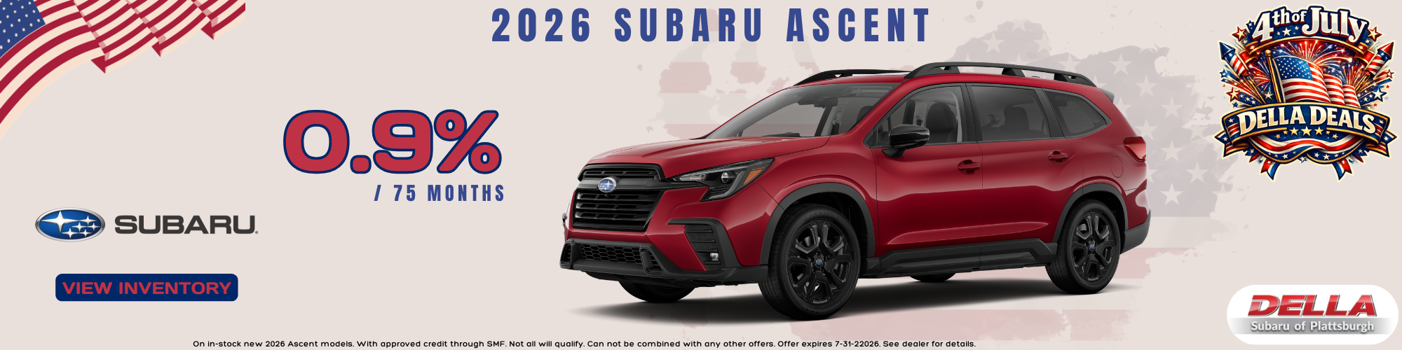 2026 Subaru Ascent Sale in Plattsburgh