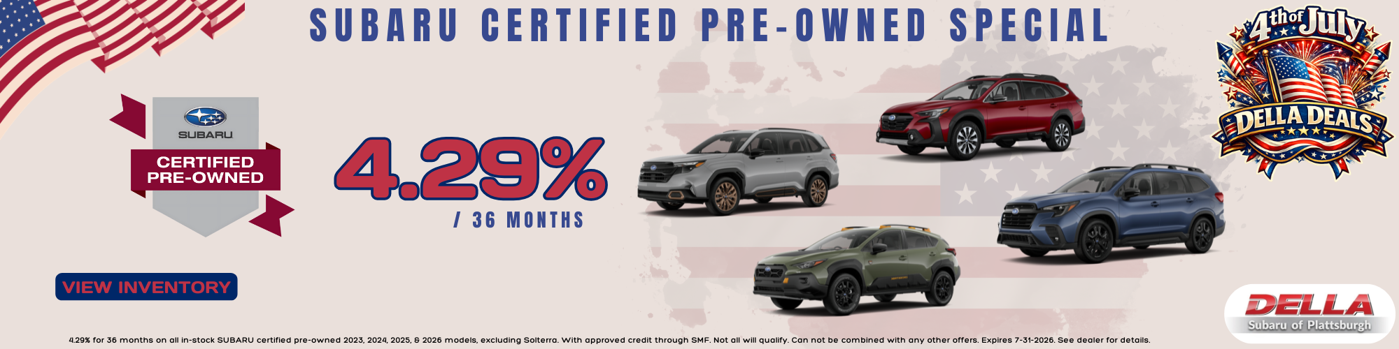 Subaru Certified Used Special Financing Rate