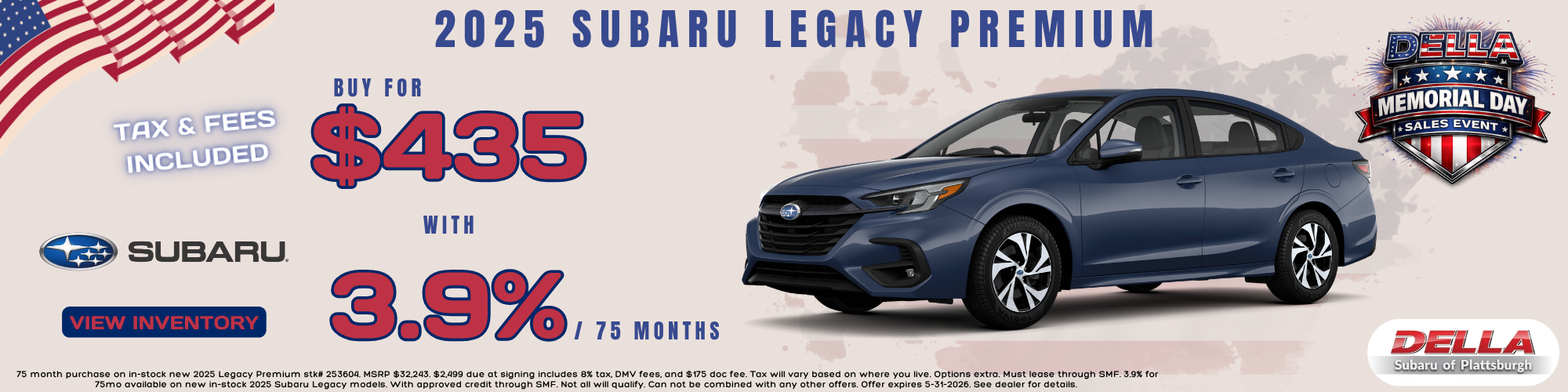 2025 Subaru Legacy sale at DELLA Subaru near Plattsburgh
