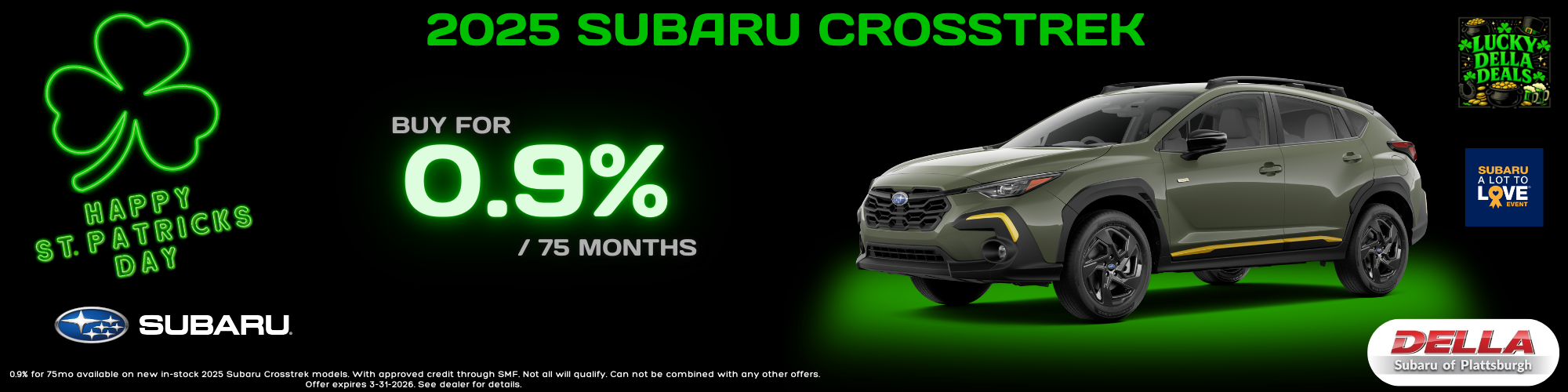 2025 Subaru Crosstrek sale at DELLA Subaru near Plattsburgh