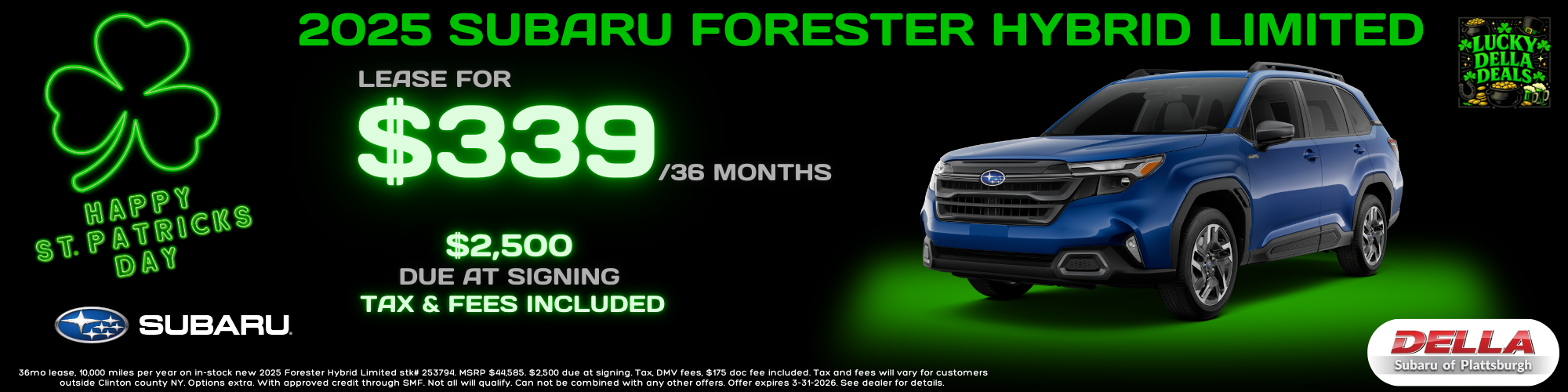 2025 Subaru Forester sale at DELLA Subaru near Plattsburgh