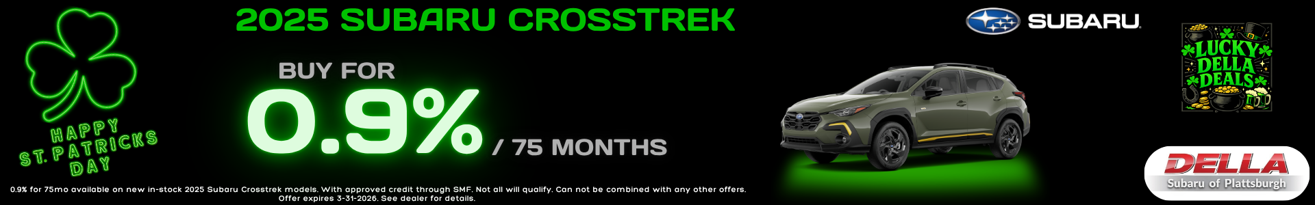 New Subaru Crosstrek sale at DELLA Subaru near Burlington, VT