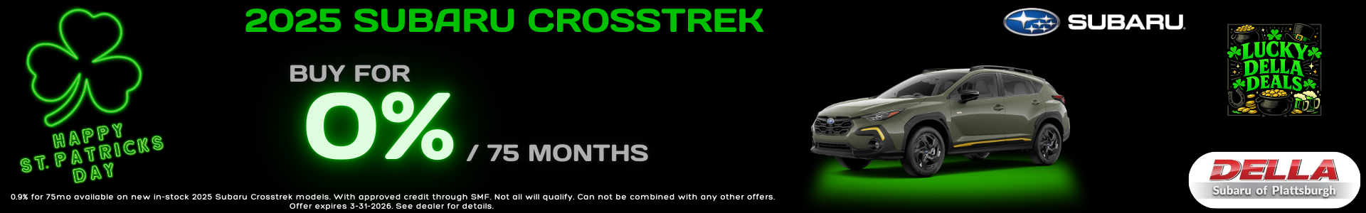 New Subaru Crosstrek sale at DELLA Subaru near Burlington, VT