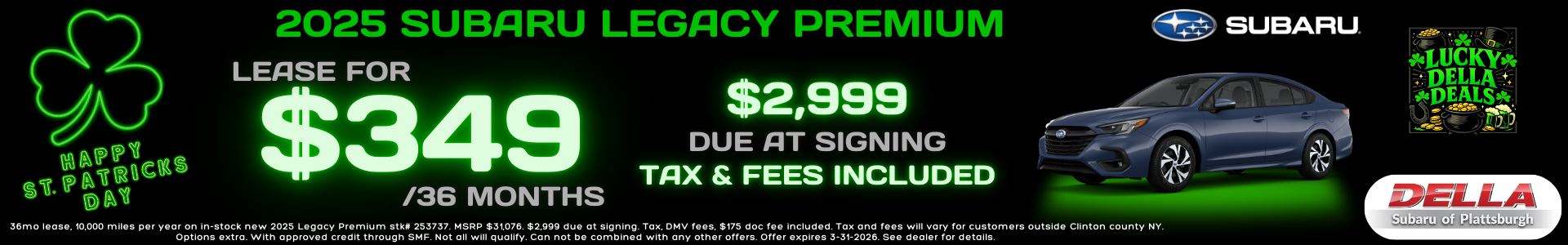 2025 Subaru Legacy Sale Near Burlington, VT and Plattsburgh, NY